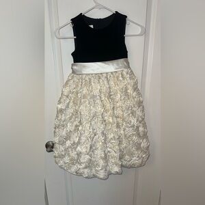 Kids Elegant Cream Floral Dress